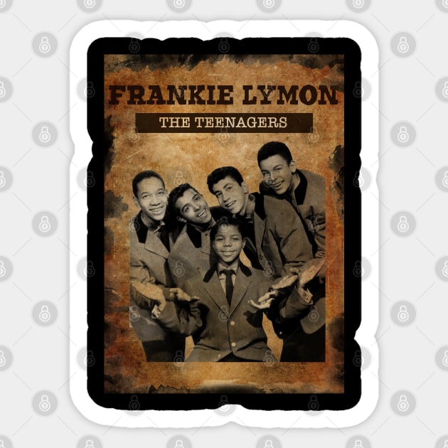 Vintage Old Papar 80s Style Frankie Lymon and The Teenagers Sticker by Madesu Art